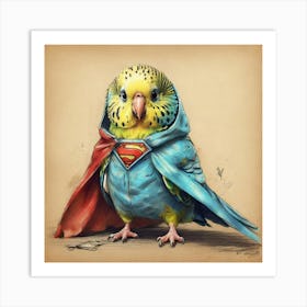 Superman Parrot Art Print