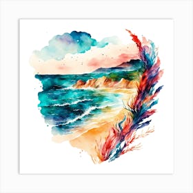 Watercolor Seascape 1 Art Print