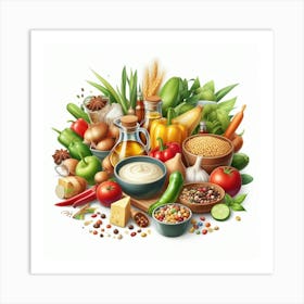 Healthy Food Art Print