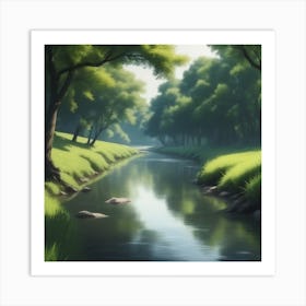 River In The Forest 37 Art Print