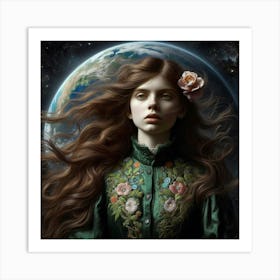 Girl With Long Hair 2 Art Print