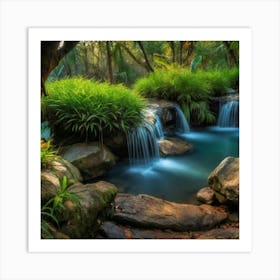 Waterfall In The Jungle Art Print