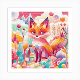 Fox In The Forest 5 Art Print