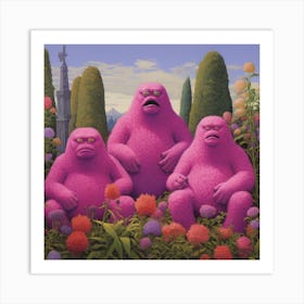 Pink Monsters Art Print