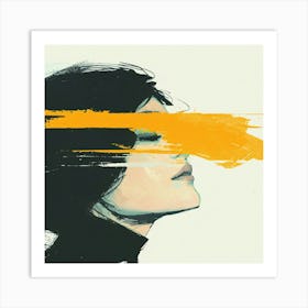 Girl With Yellow Paint On Her Face Art Print