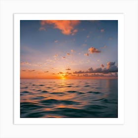 Sunset Over The Ocean 1 Art Print