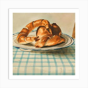 Plate Of Bread Art Print