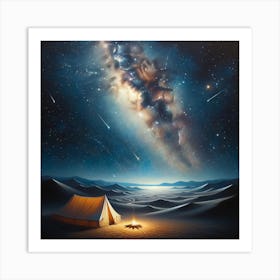 Tent In The Desert in the Dark Dreamscape Art Print