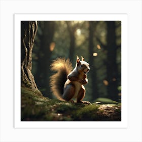 Squirrel In The Forest 309 Art Print