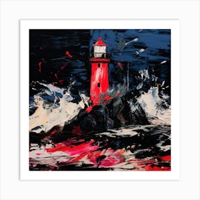 Red Lighthouse Art Print