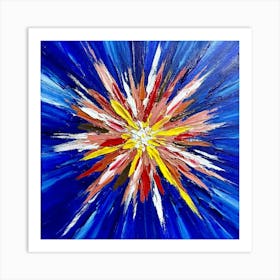 Blue And Yellow Sunburst Art Print