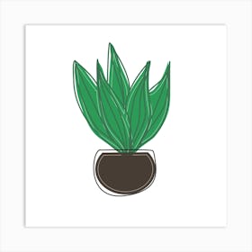 Green Succulent Art Print