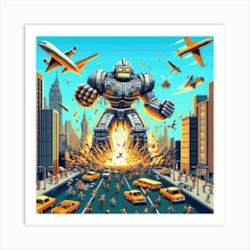 8-bit giant robot rampage 3 Art Print