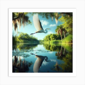 Egret In Flight Art Print