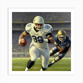 Fearless Runner Football Athlete in Motion Art Print