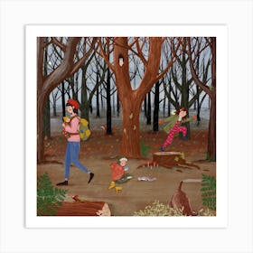 Winter Walk Square Art Print