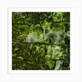 Alcohol Ink Green Square Art Print