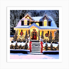 Christmas House Decoration Art Print