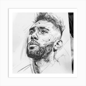 Portrait Of A Soccer Player Art Print