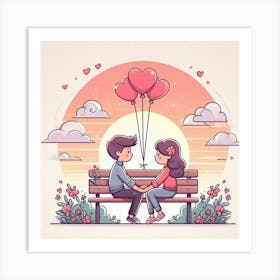 Illustration valentine's day 1 Art Print