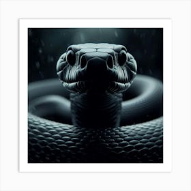 Black Snake In The Rain Art Print