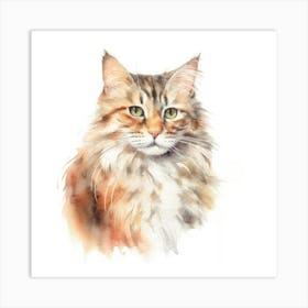 Kurilian Bobtail Cat Portrait 1 Art Print