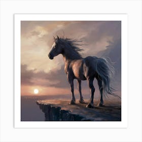 Sunset Horse 50 Art Print