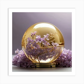 Lilacs In A Gold Ball Art Print