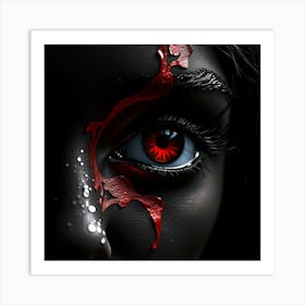 Woman With Red Eyes 3 Art Print