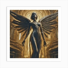 Angel Sf Intricate Artwork Masterpiece Ominous Matte Painting Movie Poster Golden Ratio Trend Art Print