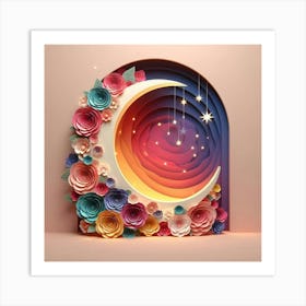 3d Paper Art 3 Art Print