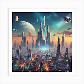 Futuristic City 69 Art Print