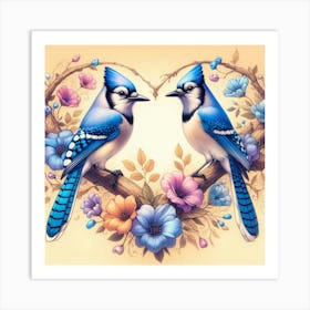 Blue Jays In Love 1 Art Print