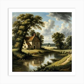 House By The Brook Art Print