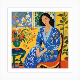 Woman In Blue 9 Art Print