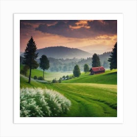 Sunset In The Countryside 12 Art Print