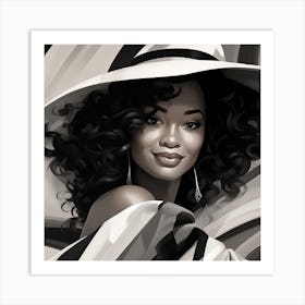 Black Woman In A Hat 13 Art Print