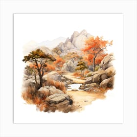 Watercolor Landscape Painting 24 Art Print