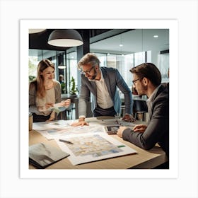 Group Of Business People In Office Art Print