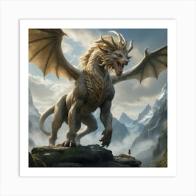 Dragon In The Mountains paintings art print Art Print