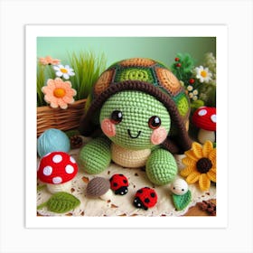 Amigurumi, turtle Art Print