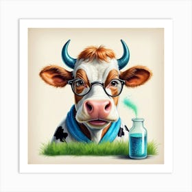 Cow With Glasses 5 Art Print