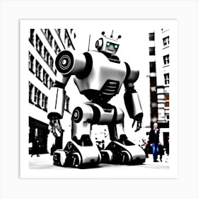 Robot On The Street 26 Art Print