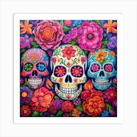 Day Of The Dead Skulls 25 Art Print