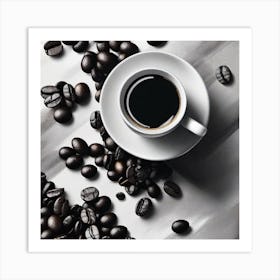 Coffee And Coffee Beans 6 Art Print