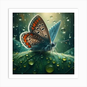 Butterfly In The Rain Art Print