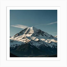 Snowy Mountain Range Paintings Art Print Art Print