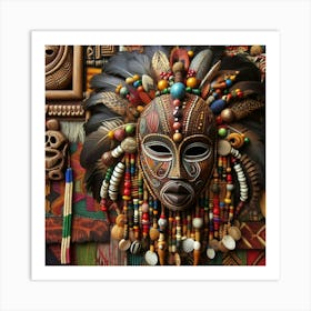 African Masks Art Print