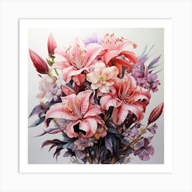 Pink Lilies Art Print