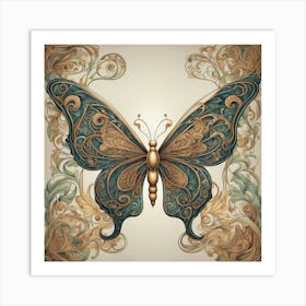 Butterfly In Frame Art Print